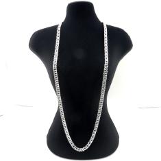 Imagem de Corrente Masculina 80Cm 6Mm Largura Folheada Prata Cr684
