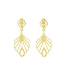 Imagem de Brinco Com Detalhes Vazados Lindo Folheado A Ouro18k