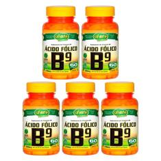 Imagem de Vitamina B9 Ácido Fólico 60 Cápsulas 500mg Unilife Kit 5 Unidades