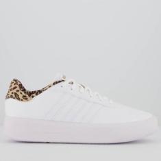 Imagem de Tênis Adidas Court Platform Feminino Branco e Bege-Feminino
