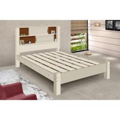 Imagem de Cama Casal Veneza Off White/Canela 100% Mdf -Reforçada- Carmolar