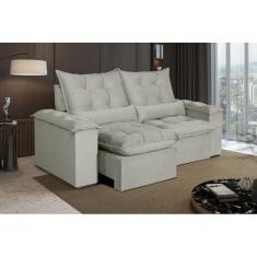 Imagem de Sofá 3 Lugares Retrátil e Reclinável Atlantis Veludo Bege