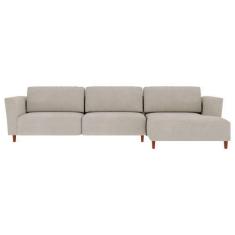 Imagem de Sofá 310cm Com Chaise Direita Franz Suede Bege G52 - Gran Belo