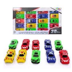 Imagem de Kit 20 Carrinhos Carro De Brinquedo Colorido Meninos