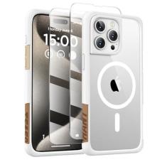 Imagem de COFFKER Capa magnética transparente para iPhone 15 Pro Max, [compatível com MagSafe] [2x protetores de tela], capa protetora de silicone à prova de choque para iPhone 15 Pro Max de 6,7 polegadas,
