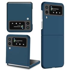 Imagem de Capa magnética de carregamento sem fio para Galaxy Z Flip 3 4 5 Capa anti impressão digital à prova de choque, azul liso, para Galaxy Z Flip 4