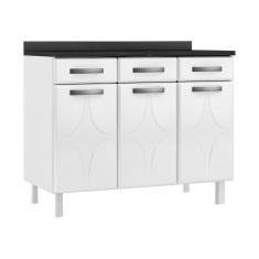 Imagem de Balcão De Cozinha De Aço Triplo 105cm Com Tampo Branco