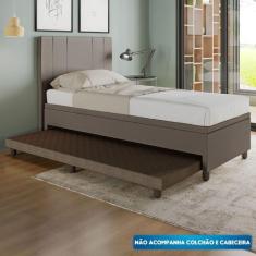 Imagem de Base Box Solteiro Com Cama Auxiliar C/Colchão Conjugado Material Sinté