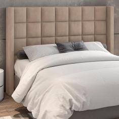 Imagem de Cabeceira para Cama Box King 213cm Tratto Veludo Bege - Sallar Home