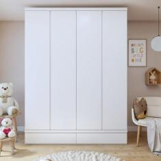 Imagem de Guarda-Roupa Infantil 4 Portas 5 Gavetas 100% Mdf Aconchego Branco - J