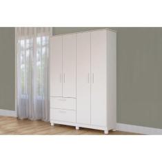 Imagem de Guarda Roupa 4 Portas Jujuba c/ e 2 Gavetas Branco - Permóbili Baby