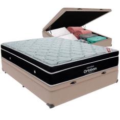 Imagem de Cama Box Baú e Colchão Elegant Molas Ensacadas Casal Ortobom,  BEGE