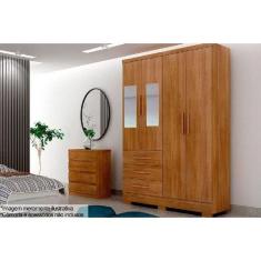 Imagem de Guarda Roupa 4 Portas (2 c/ Espelho) e 3 Gavetas c/ Pés Encanto/Berlim