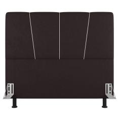 Imagem de Cabeceira Cama Box Casal Amber 140cm Estofada Suede Marrom - Abmaza