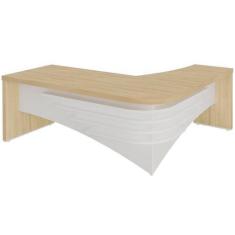 Imagem de Mesa P/ Escritório Em L Com Travessas Sapatas E Longarinas Diretor Lad
