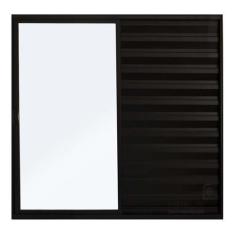 Imagem de Janela De Alumínio Preto Veneziana De Correr 3 Folhas Sem Grade Hale E
