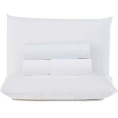 Imagem de Jogo De Lençol King Top Line 180 Fios 4 Peças - Branco