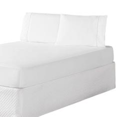 Imagem de Jogo De Lençol Casal Queen 3 Peças Laura 100% Poliéster 200 Fios Cor:branco