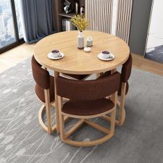 Imagem de Mesa de clube para sala de recepção de escritório, mesa de centro para sala de conferências de negócios, conjunto de mesa e cadeira redonda para móveis, área de descanso de recepção de loja