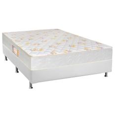 Imagem de Cama Box Casal: Colchão Ortopédico Castor Sleep Firme + Base Crc Courano White(138X188)