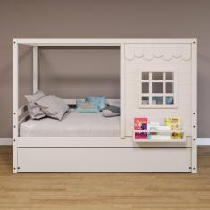 Imagem de Bicama Casinha Reta Madeira Maciça Branco Housin