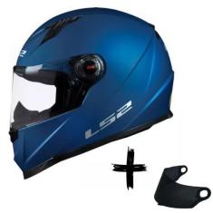 Imagem de Capacete Ls2 FF358 Azul Mate Fosco + Viseira Fumê Extra, Azul Fosco, 5