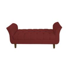 Imagem de Recamier Estofado Para Quarto Closet 140 Cm Grécia Suede Vermelho Bord