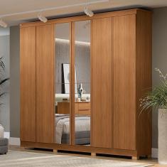 Imagem de Guarda-Roupa Casal 6 Portas 3 Gavetas com Espelho Cb01r Canela - Kappesberg
