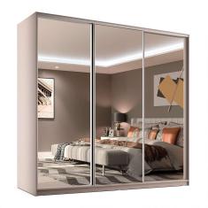 Imagem de Guarda-Roupa Casal com 3 Espelhos Belluno 3 pt 3 gv Bege