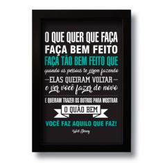 Imagem de Quadro Decorativo Frase Motivacional Faça Bem Feito 33x43 Cm