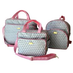 Mochila de Maternidade Laço Bebê LB Kyara Rosa Claro - MOCHILAS