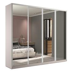 Imagem de Guarda-Roupa Casal com Espelho Zermatt 4 PT 6 GV Bege