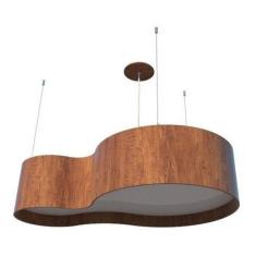 Imagem de Pendente Lustre Semi Cilíndrico Madeira 85Cm Imbuia