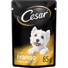 Imagem de Ração Úmida Cesar Sachê Cortes Selecionados Sabor Frango Marinado Ao Molho Para Cães Adultos - 85 G