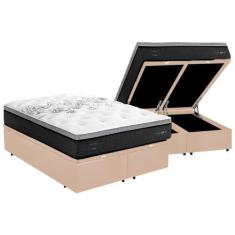 Imagem de Cama Box Baú Casal Bipartida + Colchão Herval C1629 Molas Ensacadas 13