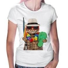 Imagem de Baby Look Gato Nas Férias - Foca Na Moda