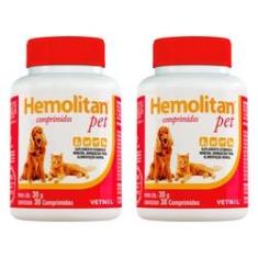 Imagem de Hemolitan Pet 30 Comprimidos - Vetnil - 2 Unidades