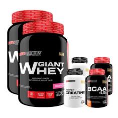 Imagem de Kit 2X Giant Whey 900G + 2X Power Creatina 100G + 2X Bcaa 4,5 100G - B