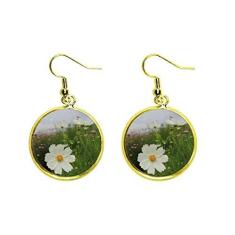 Imagem de Brinco branco Cosmos Art Deco presente moderno brinco pendurado dourado joia feminina