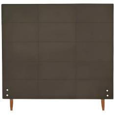 Imagem de Cabeceira Estofada Cama Solteiro 100 Cm Raissa Suede Marrom