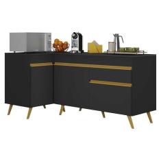 Imagem de Kit Armário de Cozinha Balcão Canto 90cm e Gabinete Pia 120cm Veneza Multimóveis MP2157
