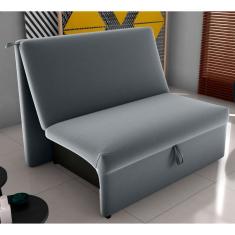 Imagem de Sofá Cama 2 Lugares Belize Veludo Cinza