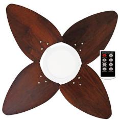 Imagem de Ventilador de Teto Aspen LED 6000k Venti-Delta Branco 4Pás Imbuia 110V com Controle Remoto