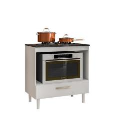 Imagem de Balcão Para Cooktop Slim 80 1 Gaveta Branco UV - FdECOR