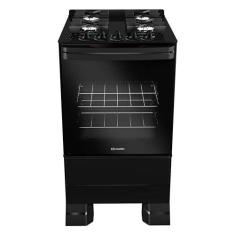 Imagem de Fogão Mueller 4 bocas Preto com Mesa de Vidro e grades de ferro fundido Bivolt MFV4BF