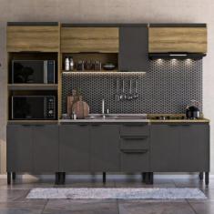Imagem de Cozinha Modulada 5 Peças 2 Aéreos 2 Balcões 1 Torre Quente Magnólia -