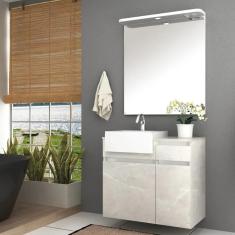 Imagem de Gabinete para Banheiro com Cuba e Espelheira Cora 80cm Móveis Bosi