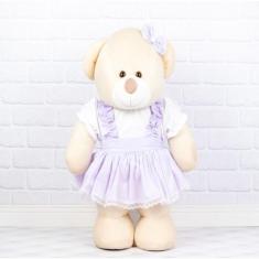 Imagem de URSO DE PELUCIA GIGANTE 60 cm CAMPONESA FIXO EM PÉ PARA DECORAÇÃO - CK