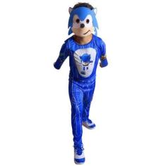 Imagem de Fantasia Infantil Sonic Longa Máscara de E.V.A - Alicia Fantasias, Azu