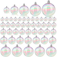 Imagem de Enfeites de Natal Shappy Iridescent 50 unidades transparentes